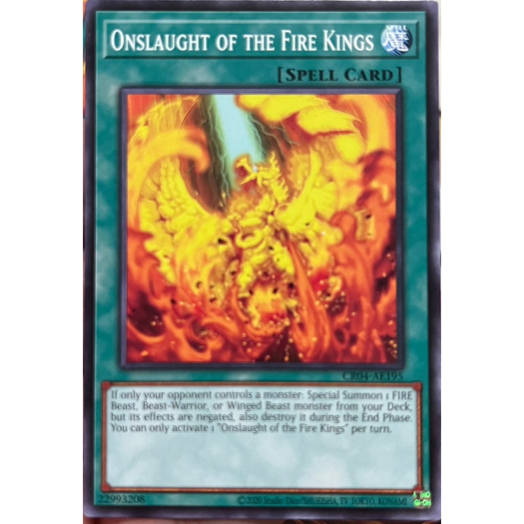 Yugioh Asia-Eng [CR04-AE195] Onslaught of the Fire Kings (Common) การ์ดยูกิแท้ถูกลิขสิทธิ์