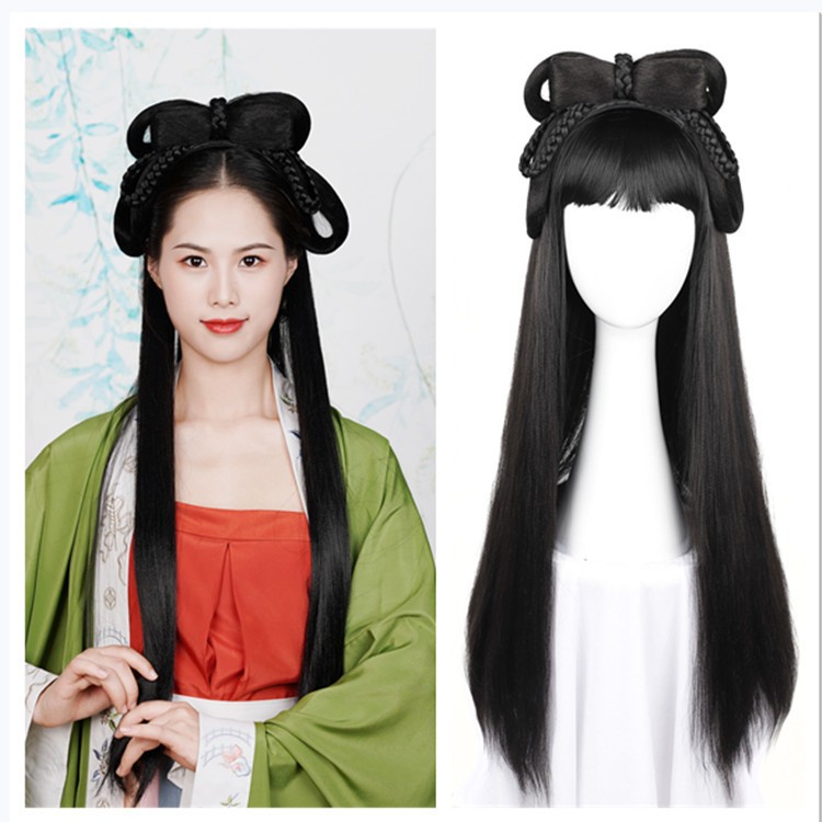 wc45 ที่คาดผมวิกผมจีนโบราณ(วิกด้านหลังบางไม่หนา) วิกผมหนังจีนกำลังภายใน Cosplay wig