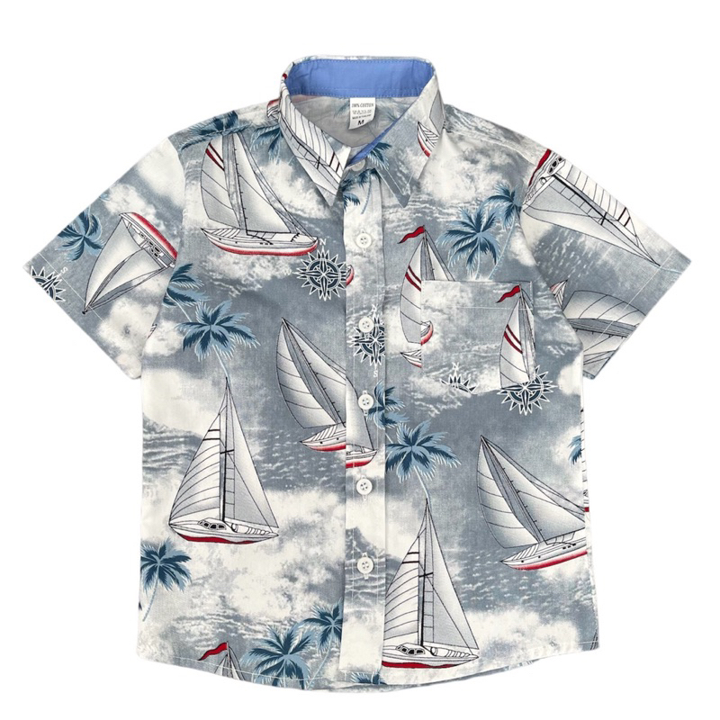 เสื้อเชิ้ตเด็กแขนสั้นลายเรือใบ