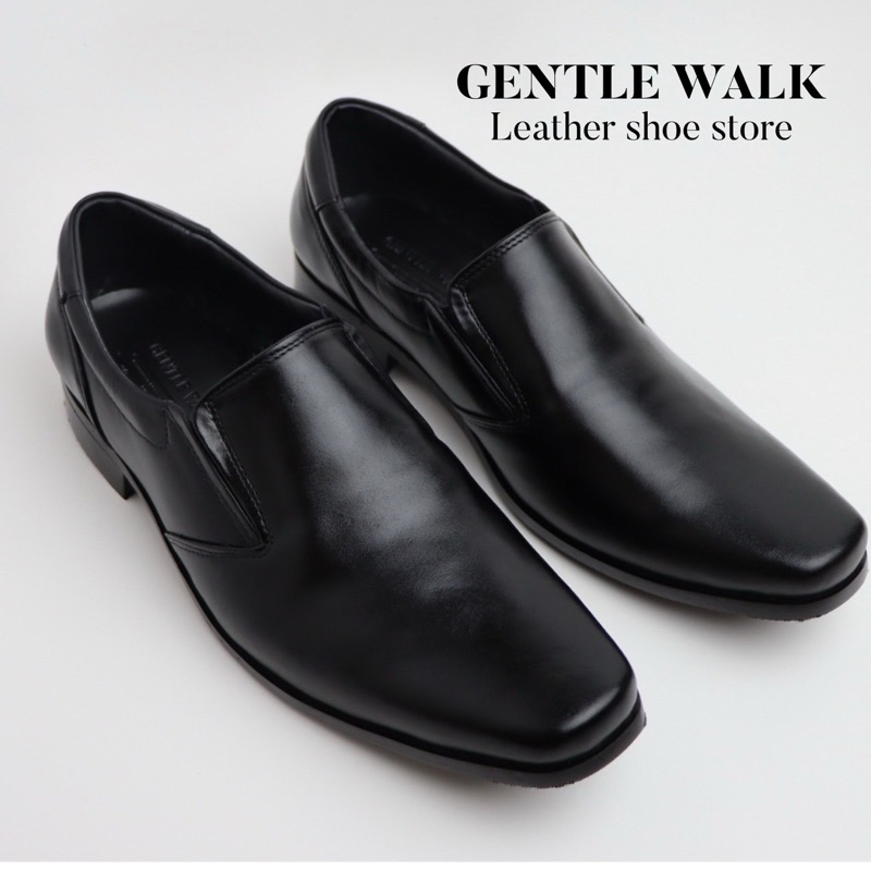 รองเท้าคัทชูชายหนังแท้ 100% Gentle walk หัวแหลม หน้าเท้ากว้างใส่ได้