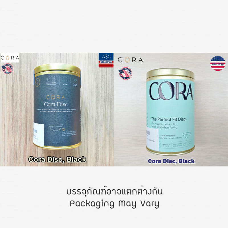 CORA® Cora Disc, Black ถ้วยอนามัยแบบดิสก์