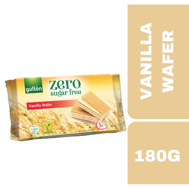 Gullon zero sugar free vanilla wafer 180g++ กูรยอง ชูการ์ ฟรี วานิลลา เวเฟอร์ 180 กรัม