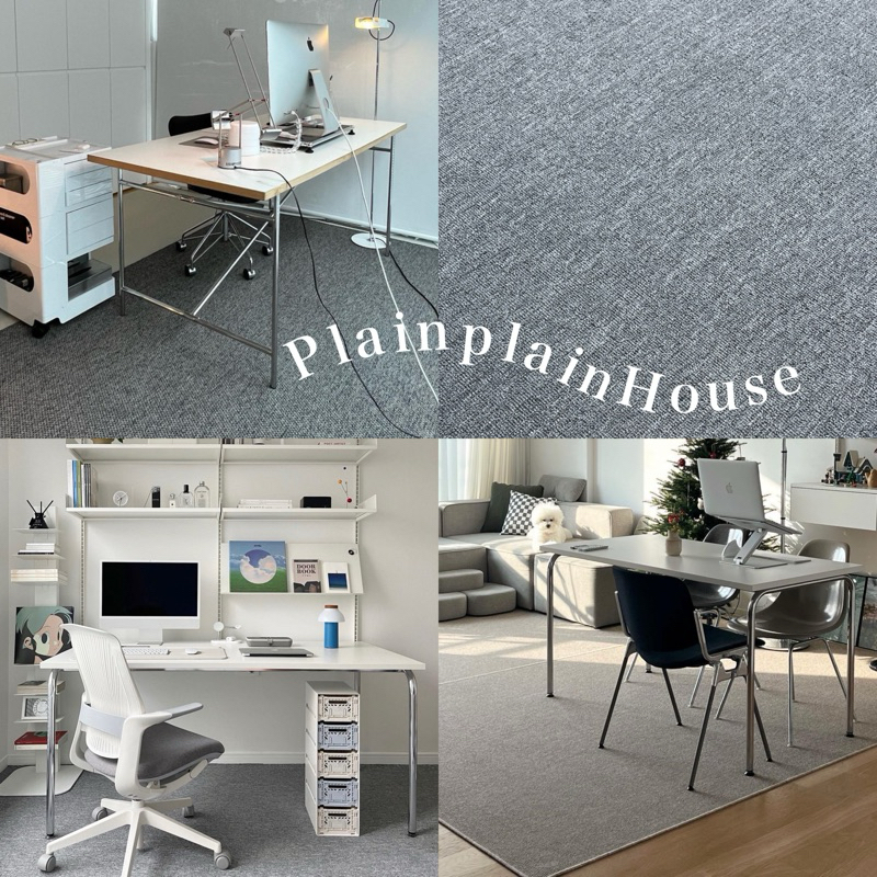 พร้อมส่งบางขนาด✳️ พรมวัสดุโพลีโพรไพลีนสีเทา ปูห้องใช้งานได้ทนมากๆค่ะ / Plainplainhouse