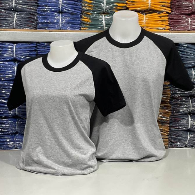 เสื้อยืดทูโทนแขนสโลปสลับสีแขนสั้น