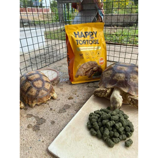 Happy tortoise อาหารเต่าบก สูตรเม็ดใหญ่ กระสอบ 10 กิโลกรัม สีส้ม เหมาะสำหรับเต่าตัวใหญ่