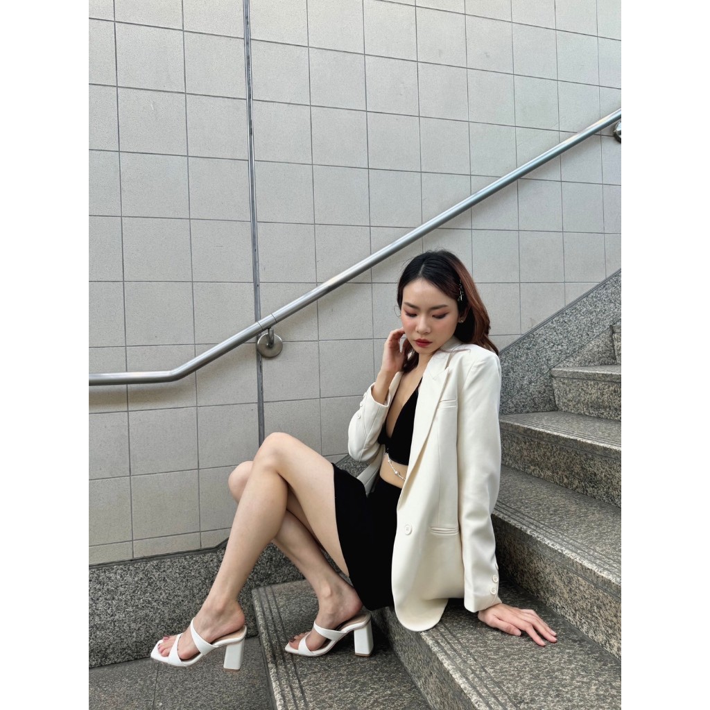 (รุ่น A8) - Wila shoes l🔥SHOPEE VDO ลด100฿🔥 รองเท้าส้นสูง3นิ้ว สายคาดเท้า2เส้นทรงเว้า ทรงสวยมาก กดสั่งได้เลยค่า