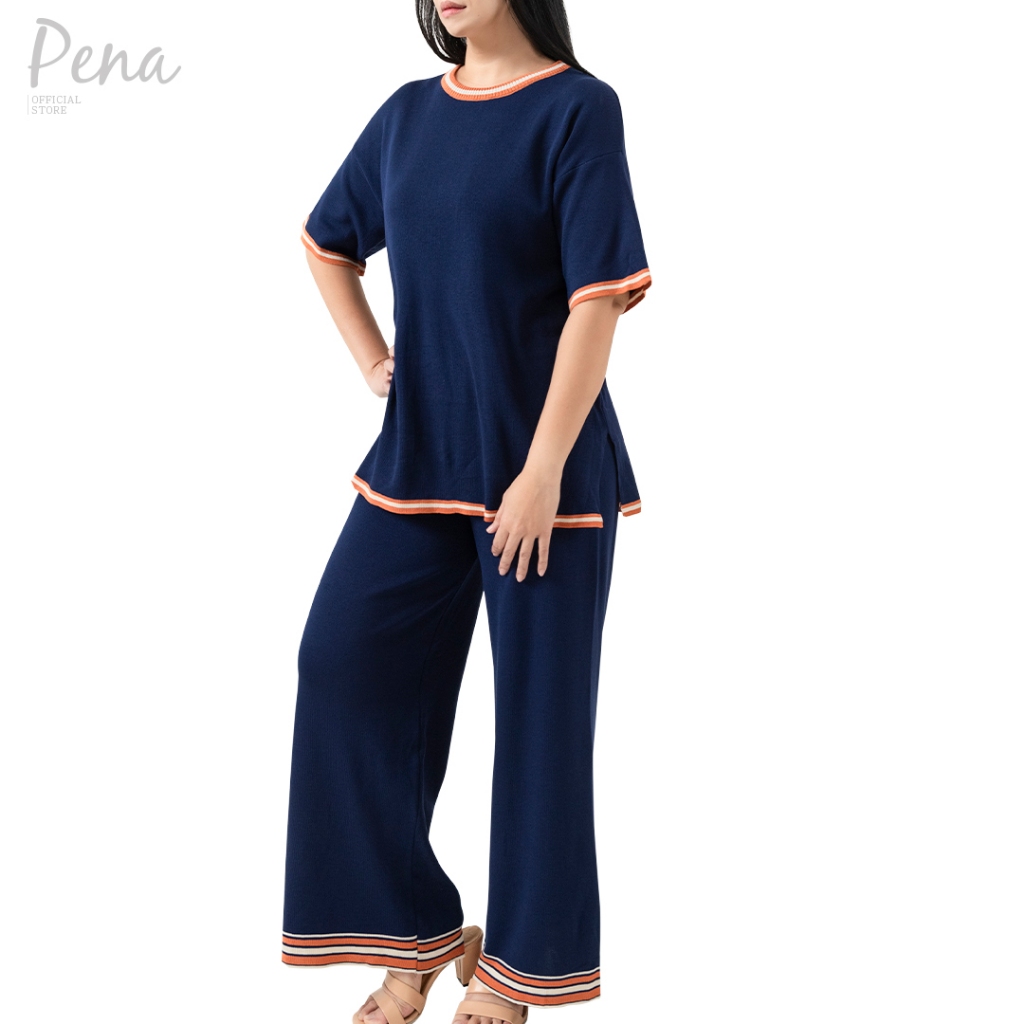 Pena house ชุดเซตนิตแวร์ (Knitwear)เสื้อแขนสั้นและกางเกงขายาว PWSW042402