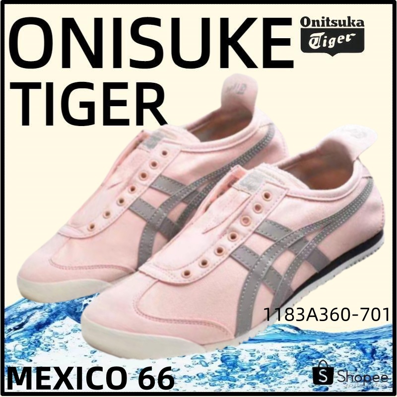 【ของแท้ 100%】Onitsuka Tiger Mexico 66 โอนิซึกะไทเกอร์ Orange Powder 1183A360-701 Low Top slip-on Unisex Sneakers