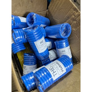 สายลมขดสปริงแถมคอปเปอร์หัวท้าย สายสำเร็จรูป สีฟ้า (ขนาด5x8มิ…