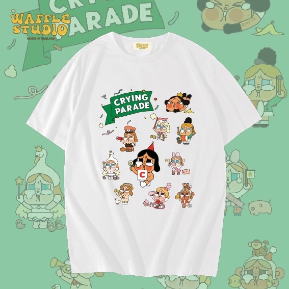 [ ส่งฟรี ] WS0191 เสื้อยืดโอเวอร์ไซส์ เสื้อยืดเกาหลี ผ้าคอตตอน100% เสื้อยืด ครายเบบี้ Cry Baby Pop Mart WAFFLE STUDIO