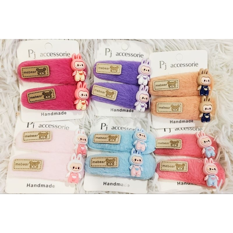 พร้อมส่ง ใน กิ๊บติดผมลาบูบู้ขนนุ่ม labubu ป๊อบมาร์ทขนนุ่มน่ารัก