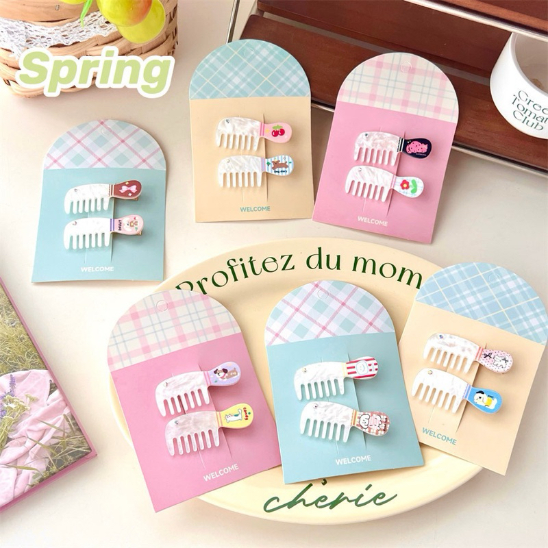 Cute 265 กิ๊บติดผม กิ๊บหนีบผมหวีสีหวาน 2 ชิ้น/แพ็ค