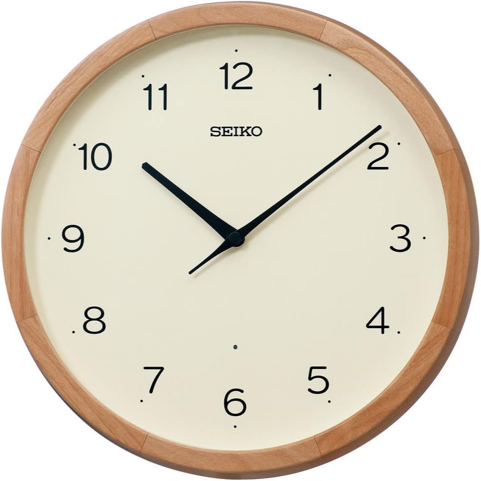 Seiko wall clock, electric wave, analog, wooden frame, diameter 300 x 48 mm KX272B