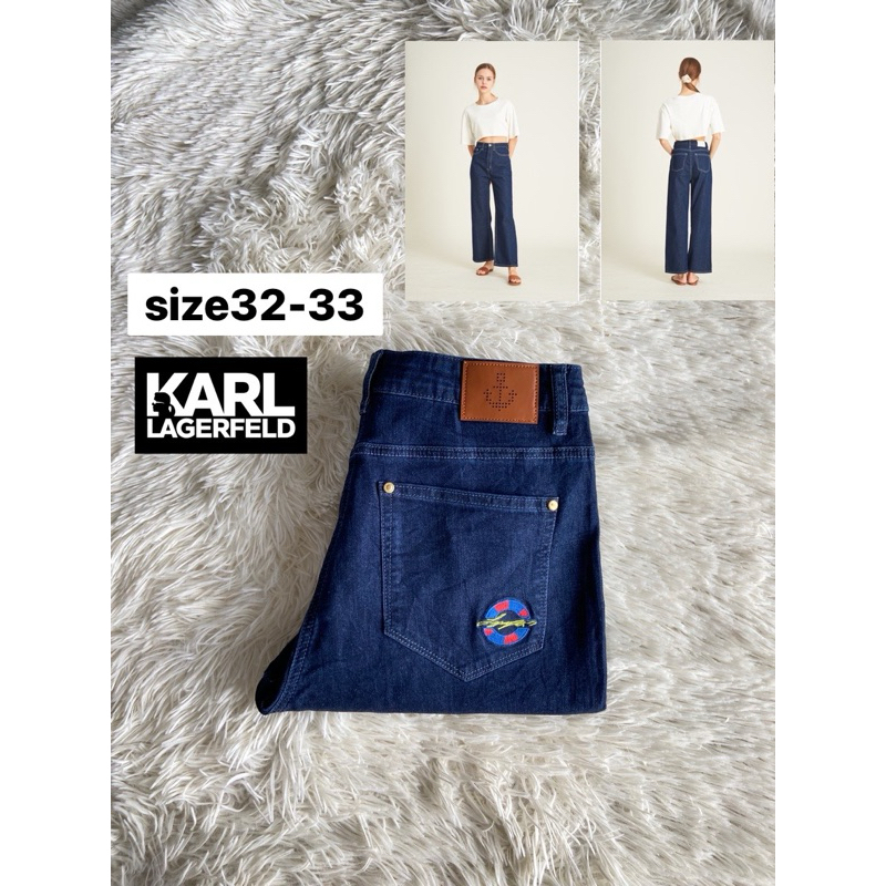 Karl Lagerfeld คาร์ลาเกอร์เฟลด์ Paris Wide Leg Jeans แท้💯%มือสอง