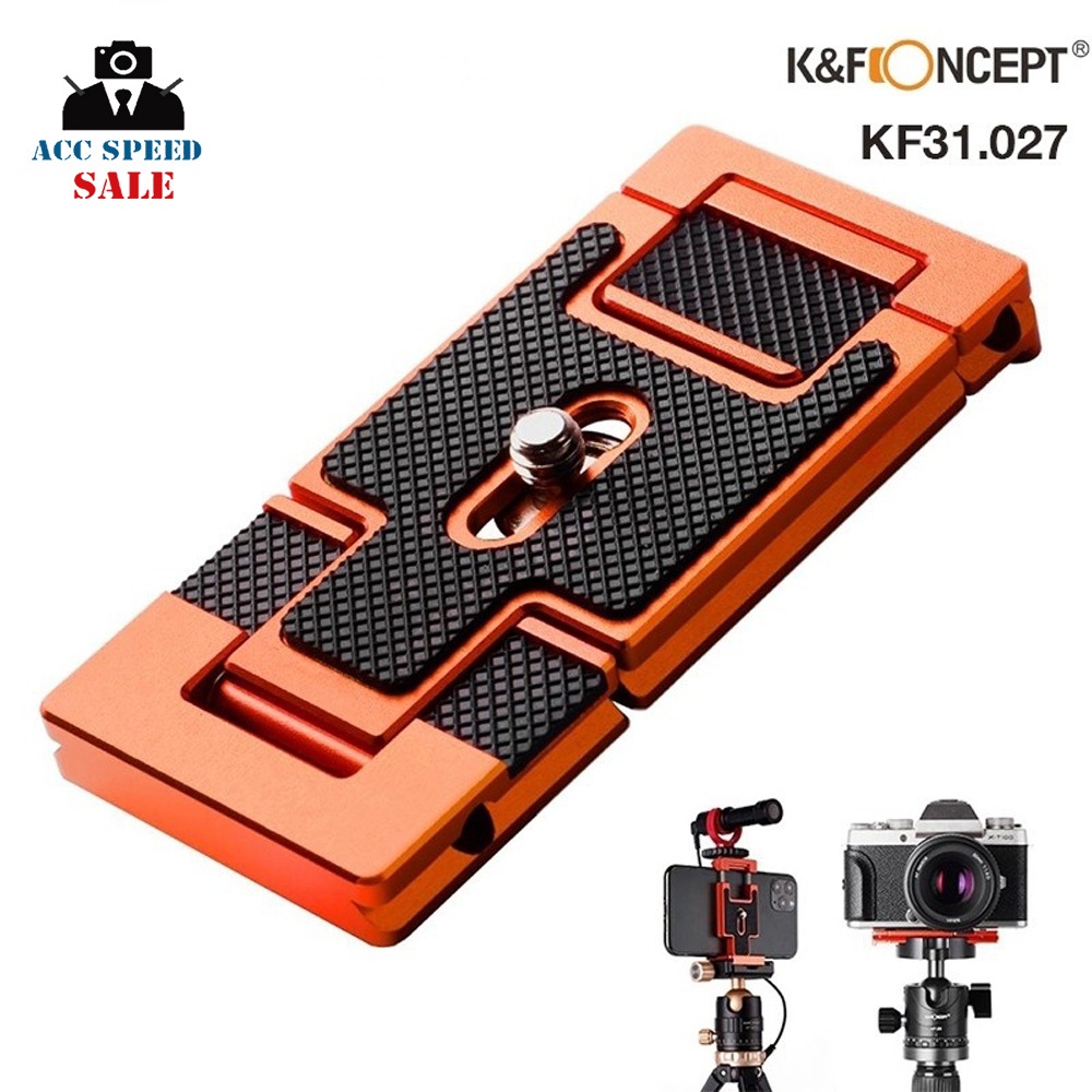K&F Concept  ARCA SWISS QUICK RELEASE PLATE FOR CAMERA AND SMARTPHONE KF31.027 2 in 1 เพลทขาตั้งกล้อ