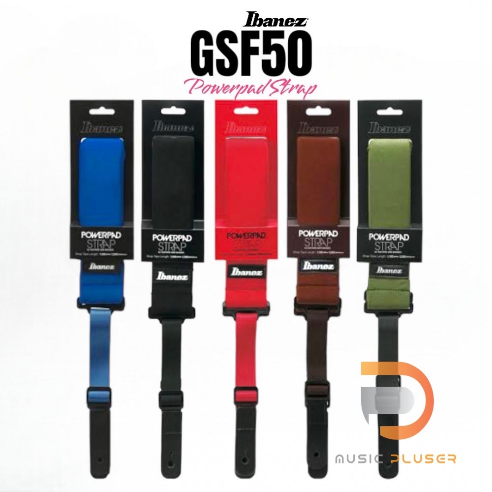 Ibanez GSF50 สายสะพายกีต้าร์ไฟฟ้า,เบส ของแท้100% หนานุ่ม กระจายน้ำหนักดีเยี่ยม ใช้ได้ทั้งไฟฟ้าและเบส มีให้เลือกหลากสี