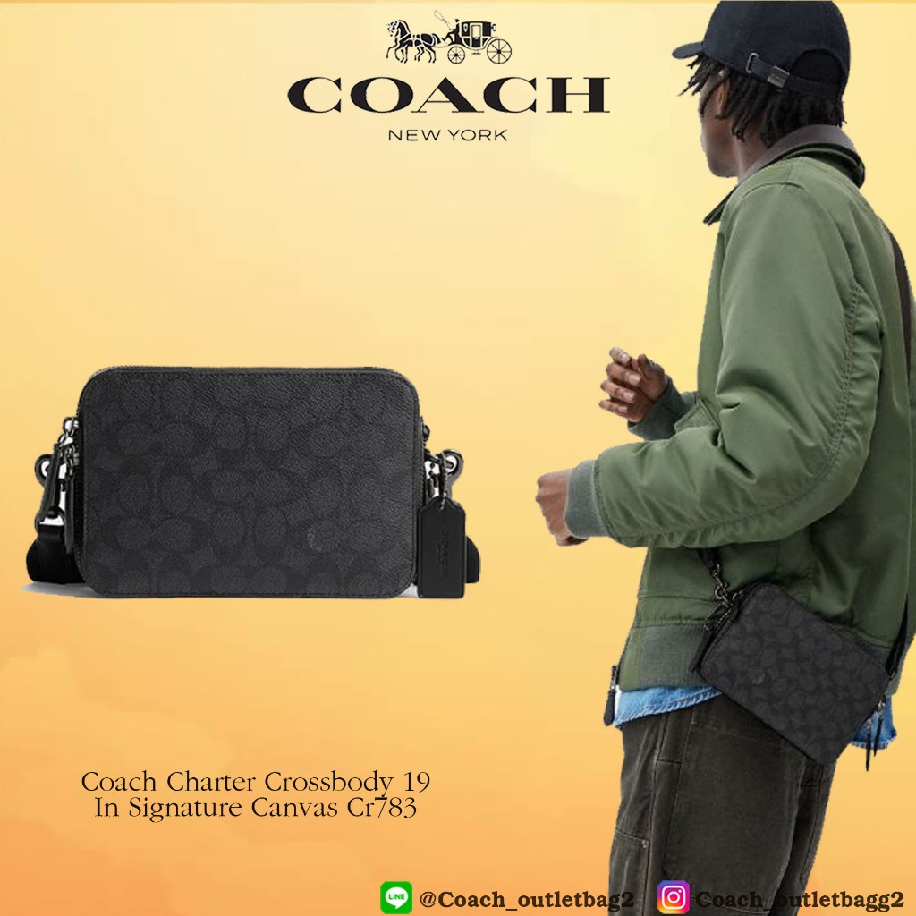 Coach Charter Crossbody 19 In Signature Canvas Cr783