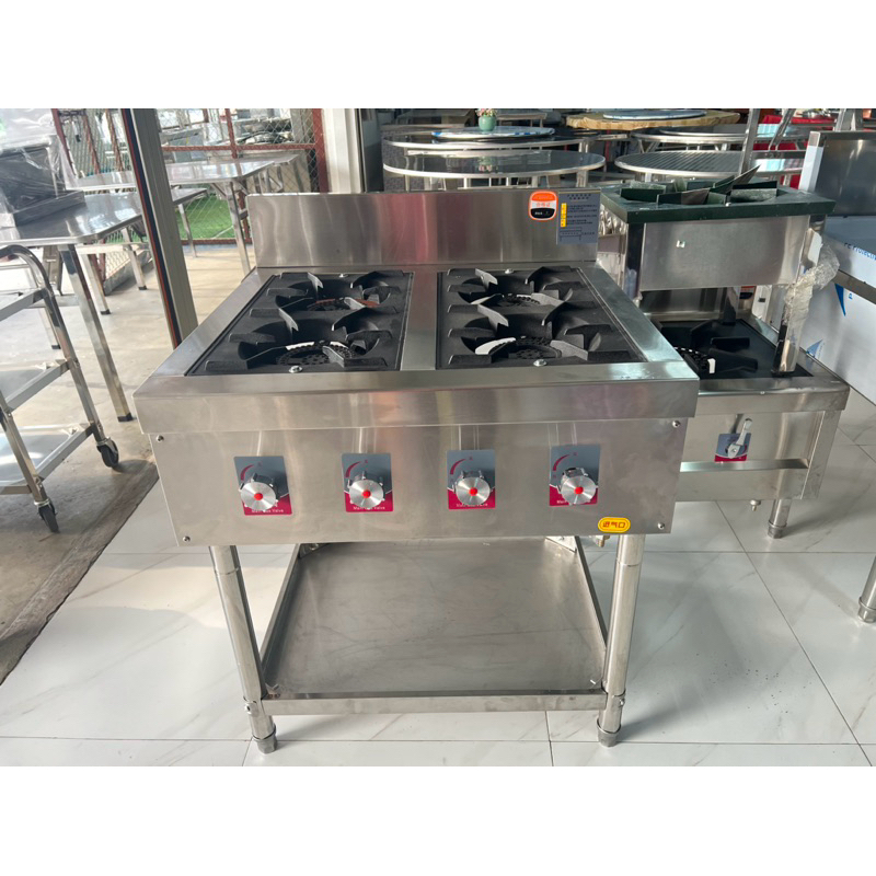 เตาฝรั่ง เตาโรล 4 หัว เตาสแตนเลสเกรด 304. ขนาด กว้าง 75 ยาว 71 สูง 80 cm.