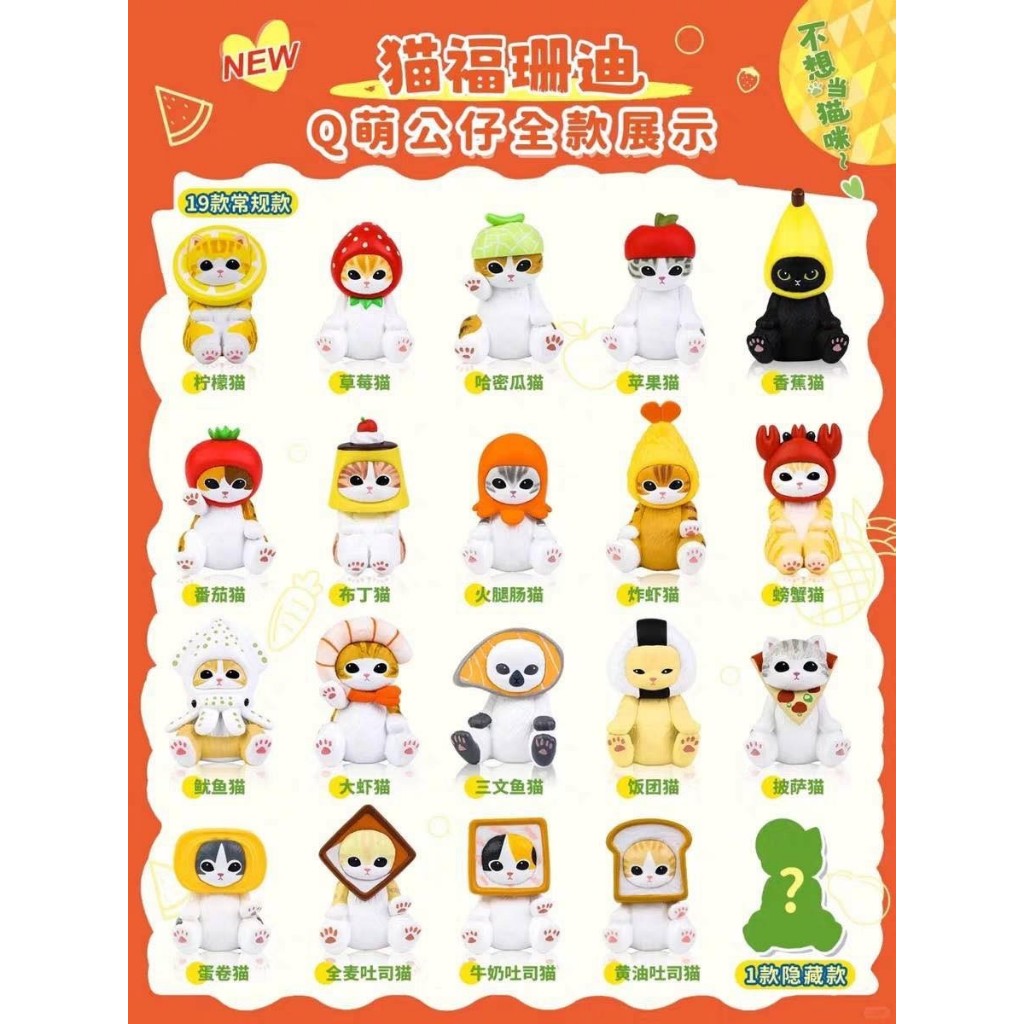 พร้อมส่ง ยกกล่อง โมเดลแมวจิ๋ว Mofusand Cute V.2 Series ลุ้นซีเครต กล่องสุ่ม ของแท้ [1 ซอง มี 4 ตัว]