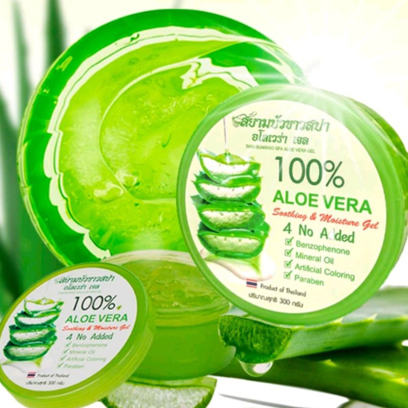 Aloe Vera Skin Gel สยามบัวขาว ว่านหางจระเข้ 100% 300กรัม Aloe Vera 100%