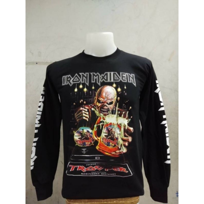 เสื้อยืดแขนยาวสีดำสกรีนวงดนตรีIronmaiden