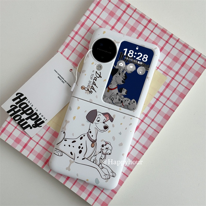 เคสโทรศัพท์มือถือสำหรับ OPPO Find N3 Flip , Find N2 Flip เคสพิมพ์ลายเจ้าหมาลายจุดพันธุ์ดัลเมเชียน 101 การ์ตูนสุดคลาสสิค