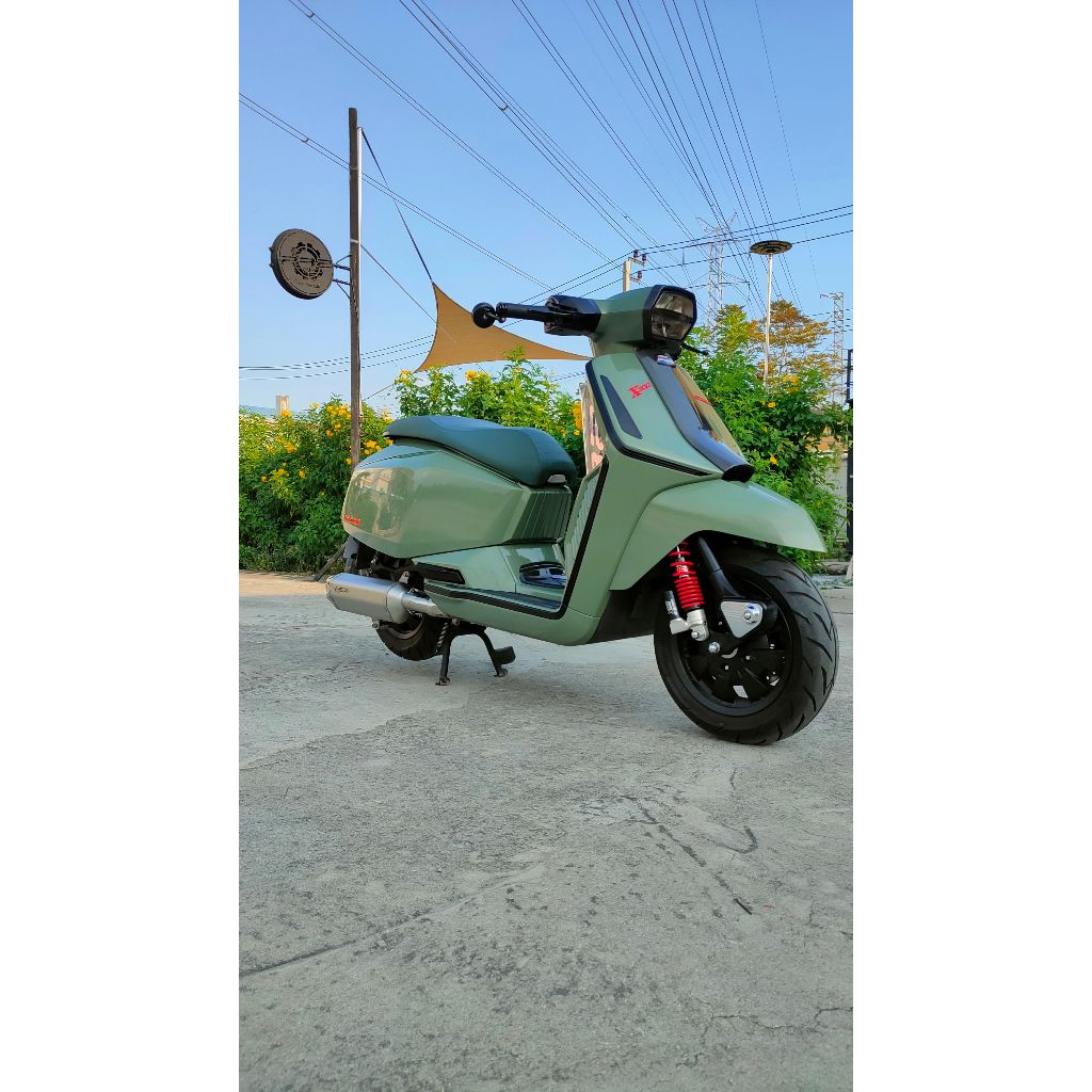 Full lambretta X200,X300 POWERBOMB (เจาะรู O2 Senser) PR2 HEX สีไทเทเนี่ยม 35cm (lambretta X200,X300