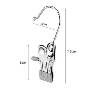 Thejoyful ที่หนีบผ้าสเตนเลส คลิปเก็บเสื้อผ้า Hook Clip กันลื่น ประหยัดพื้นที่ 5ชิ้น 10ชิ้น