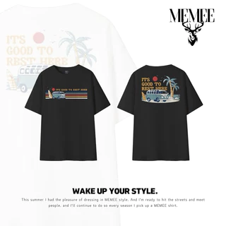 MEMEE~สกรีนหน้า-หลัง Cotton USAแท้ ผ้านุ่ม ทรงสวย คอกลม(รถ)