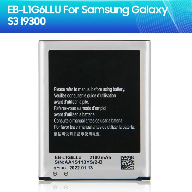 แบตเตอรี่แท้ EB-L1G6LLU EB-L1G6LLA สำหรับ Samsung GALAXY S3 GALAXY I9300 GT-I9301i I9308 L710 I535พร