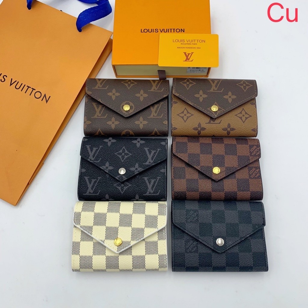 New ‼️ กระเป๋าสตางค์หลุยขายดี งานดีที่สุด[พร้อมส่ง]!! ใบสั้น3พับงานสวยหนังดีมากรับประกัน100% #