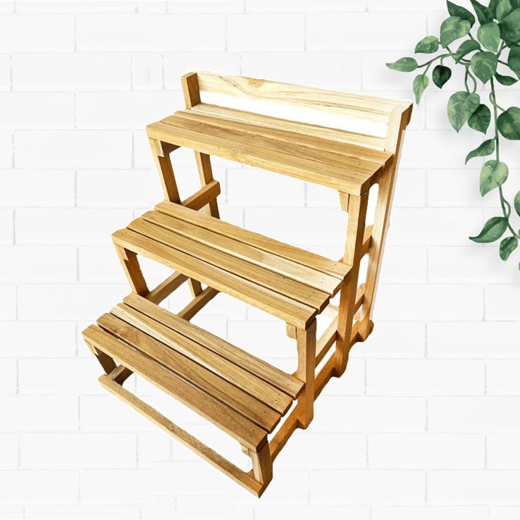 ชั้นวางต้นไม้ (ชั้นวางขั้นบรรได 3 ชั้น เล็ก) วางของสวยๆ วางต้นไม้ ตกแต่งห้อง แข็งแรง ทนทาน สินค้ามีคุณภาพ