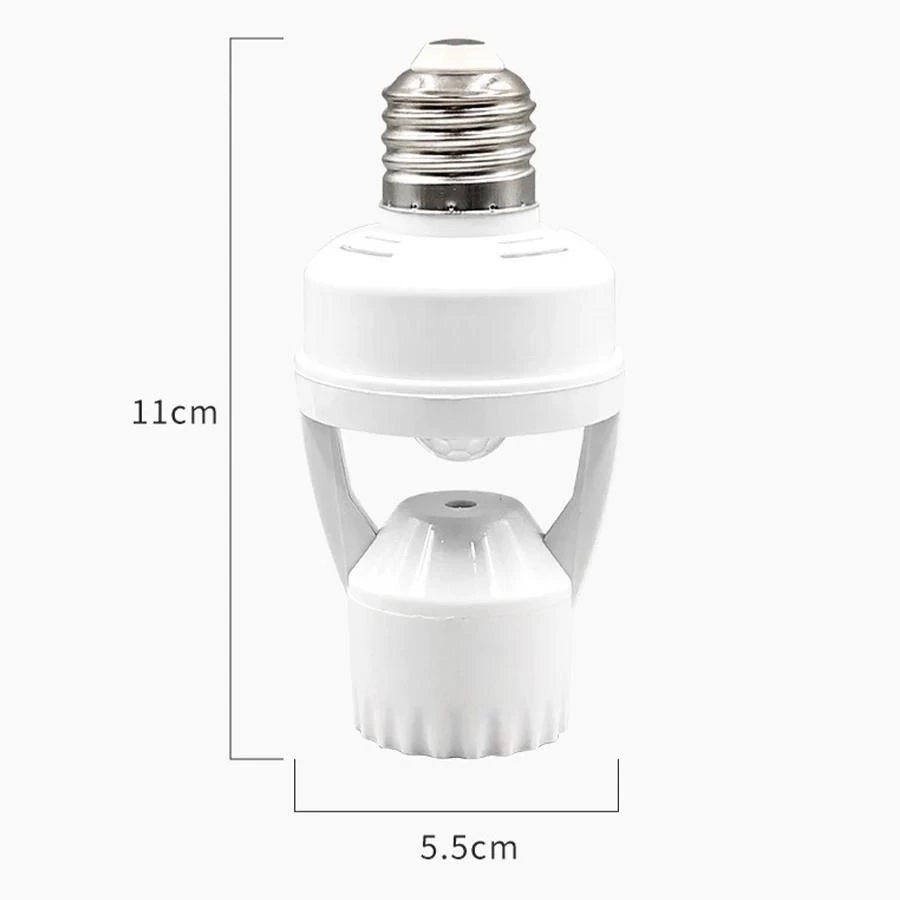ขั้วหลอดไฟเซ็นเซอร์ 220V/AC E27 ตรวจจับการเคลื่อนไหว