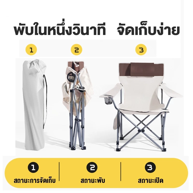 Freeter เก้าอี้แคมป์ปิ้งพับได้ ผ้าใบ Oxford รับน้ำหนัก 300kg thumbnail 6