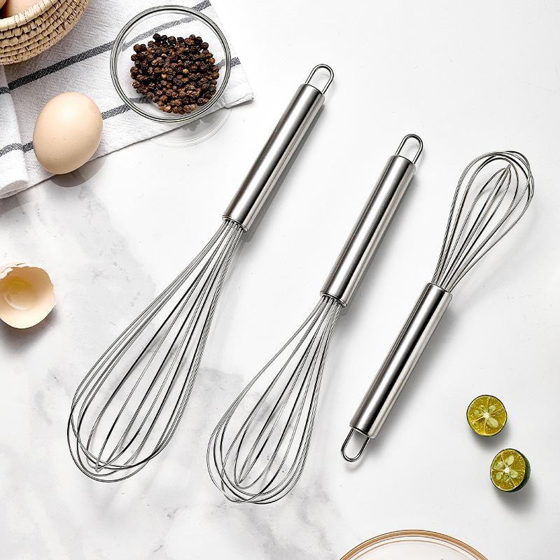 ตะกร้อตีไข่สแตนเลส ทำเค้ก ขนมปัง ทำจากสแตนเลสเกรดอย่างดี ไม่เป็นสนิม มีน้ำหนักเบา