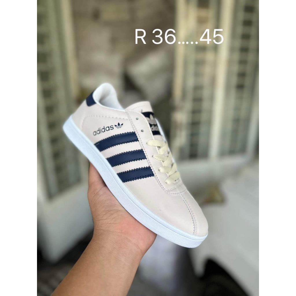 รองเท้าผ้าใบหนัง ใส่ได้ทั้งชายและหญิง (รับประกันสินค้าตรงปก) ไซส์.36-45 มี 6 สี V38B100 - รูปที่ 3