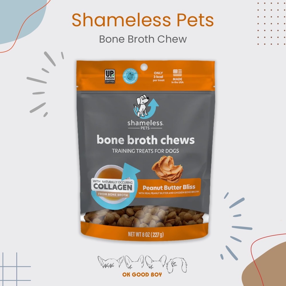 SHAMELESS PETS - Bone Broth Chews : Peanut Butter เชมเลส เพ็ทส์ ขนมสุนัข โบนบรอธ รสเนยถั่ว