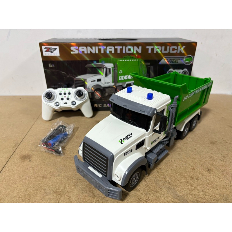 รถดั้มบังคับวิทยุแบตเตอรี่ชาร์จ2.4GHz2WD มีเสียงและมีไฟรายละเอียดสวยอุปกรณ์พร้อมเล่น