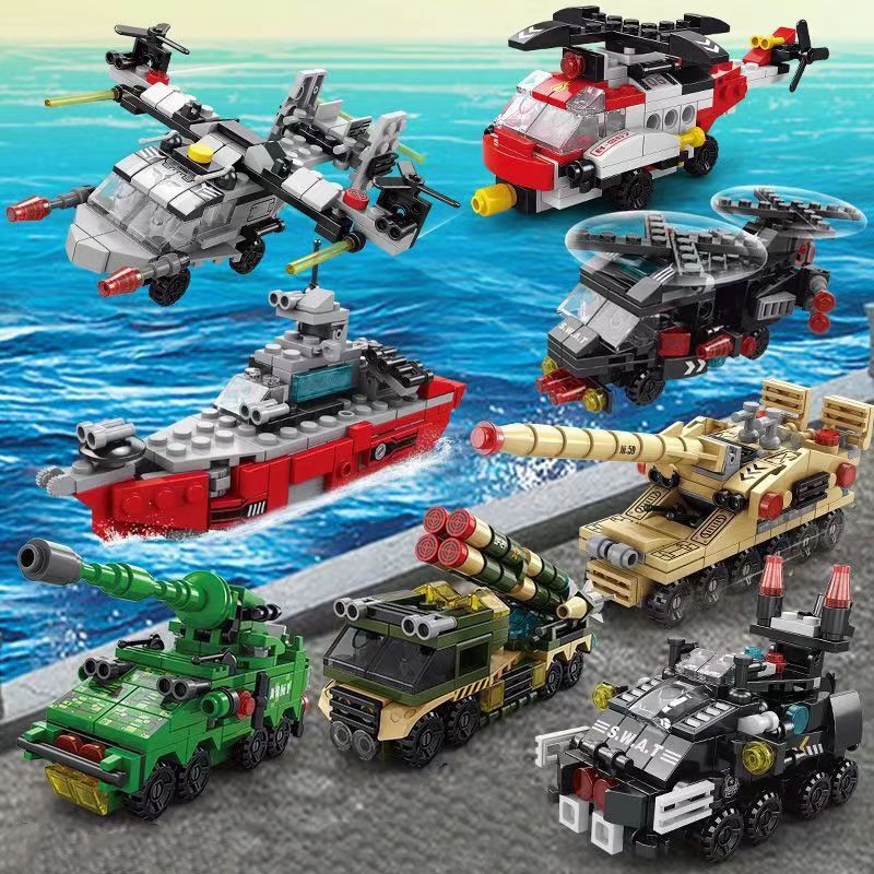 6in1 รถตำรวจ บล็อกตัวต่อ ชุดของเล่นเพื่อการศึกษา สําหรับเด็ก 3D ของเล่น เสริมพัฒนาการเด็ก