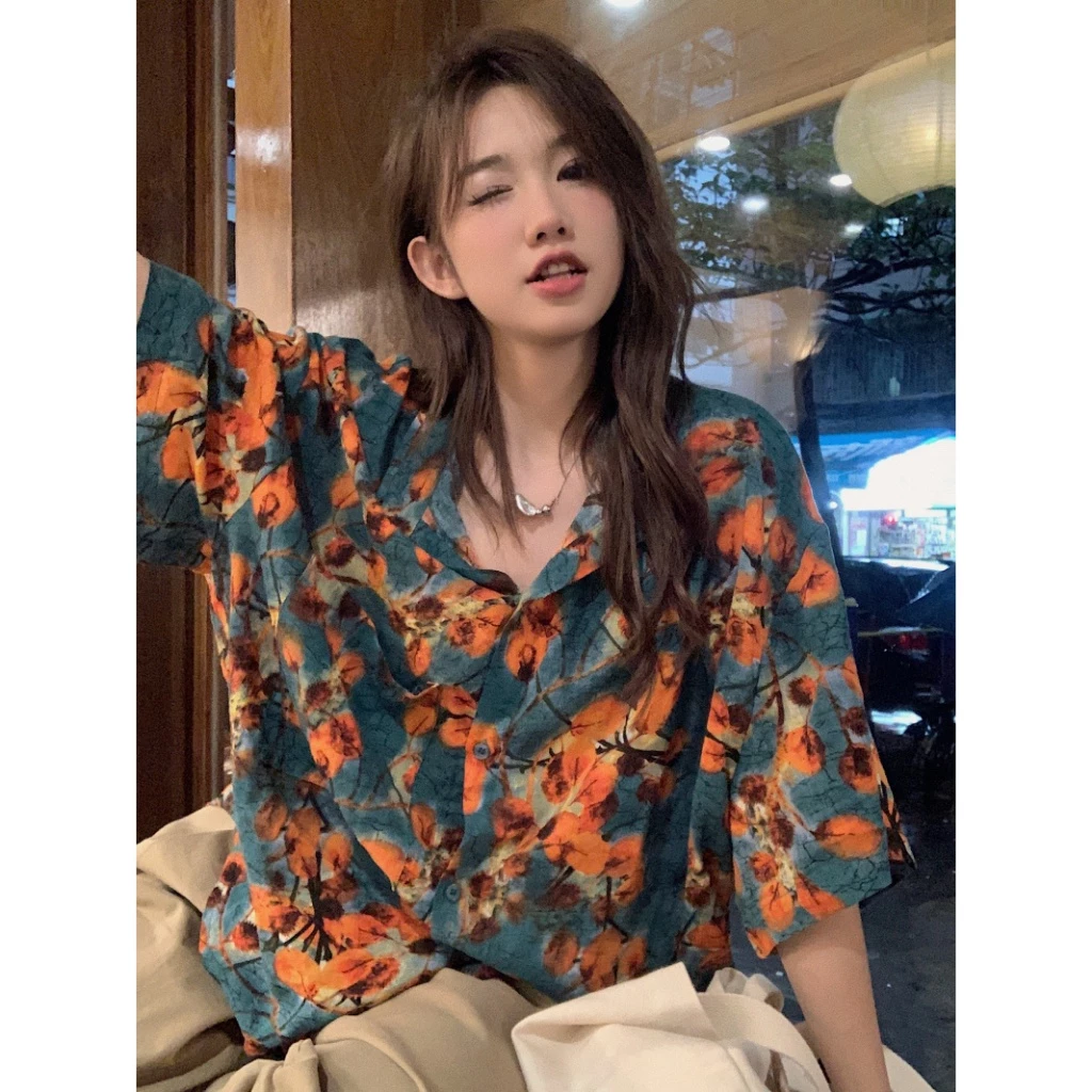 เสื้อเชิ้ตฮาวายแขนสั้นลายดอก STYLE W271/001 thumbnail 7
