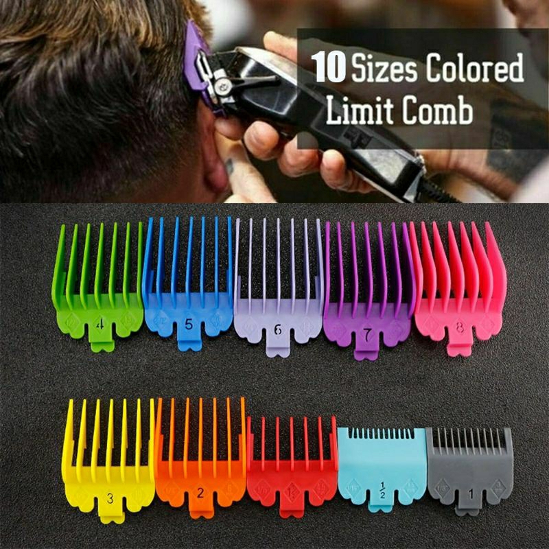 พร้อมส่ง...ฟันรองปัตตาเลี่ยน 10ชิ้น เบอร์0.5,1,1.5,2,3,4,5,6,7,8  ใช้กับWAHLได้ ใช้ได้ทุกยี่ห้อ
