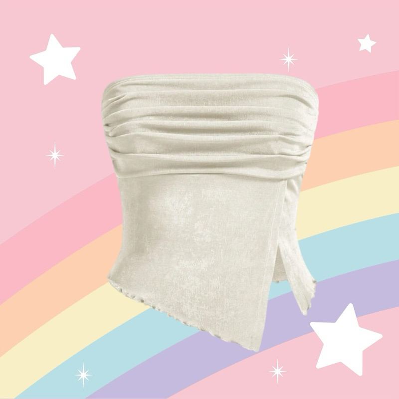 เกาะอก แหวกข้าง สีพื้น