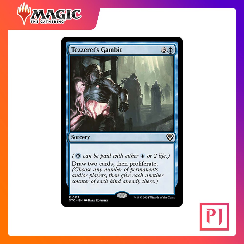 [MTG] Tezzeret's Gambit [OTC] [BLUE] [RARE] [NORMAL] [ENG] (การ์ดเมจิค / Magic the Gathering)