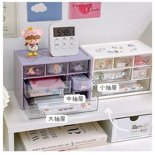 SANRIO กล่องลิ้นชักเก็บของ ลายการ์ตูน Kuromi Cinnamoroll My Melody น่ารัก หลายชั้น สําหรับเก็บเครื่องประดับ