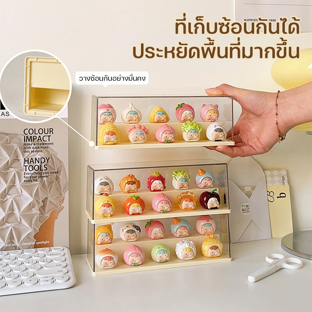 กล่องใส่โมเดล ชั้นวาง art toy กล่องใส ความจุขนาดใหญ่ ของแต่งห้อง กันฝุ่นวางซ้อนกันได้ มีหลายขนาด มีสองสีให้เลือก