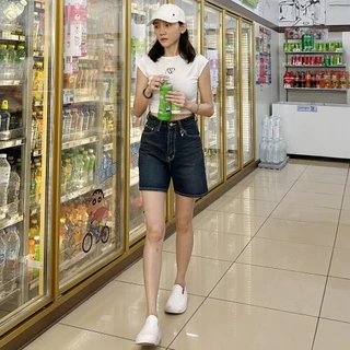 กางเกงขาสั้นเอวสูง รุ่น Bestie Short Jeans