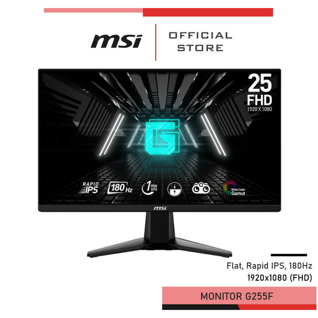 MSI G255F Monitor จอคอมพิวเตอร์ 24.5 นิ้ว Rapid IPS 180Hz