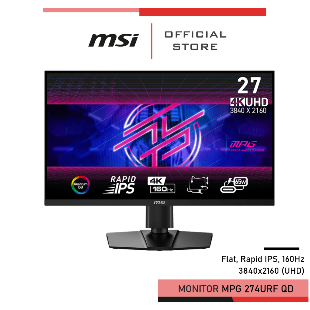 MSI MPG 274URF QD Monitor จอคอมพิวเตอร์ 27 นิ้ว 4K UHD ,Rapid IPS