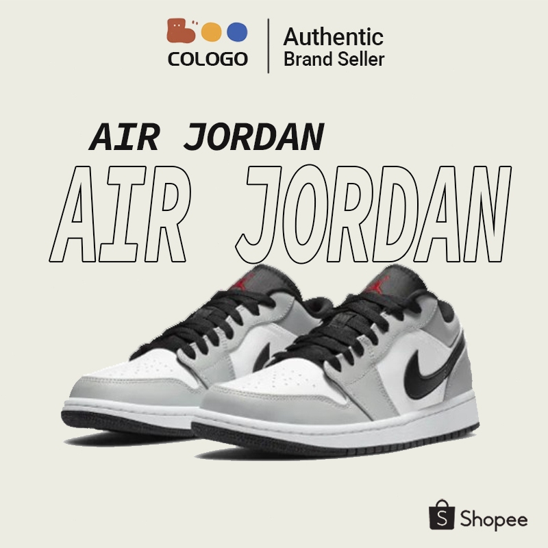 Nike Air Jordan 1 Low Light Smoke Grey รองเท้าผ้าใบ
