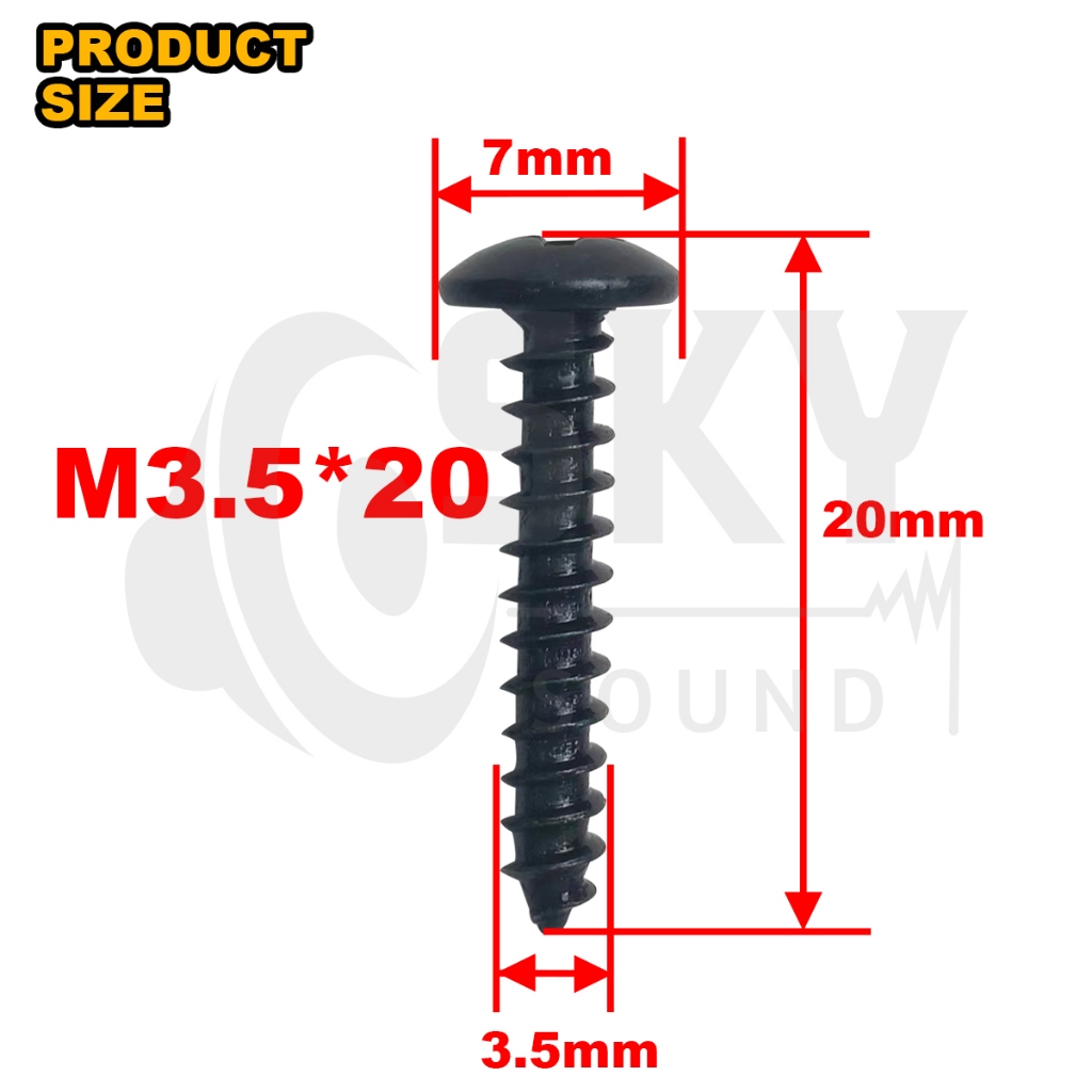 1 ชิ้น น็อตยึดลำโพง ไซส์ M3*14mm M3.5*20mm M3.5*25mm น็อตสกรู น็อตลำโพง สกรู สกรูยึดลำโพง น็อตขันลำโพง น็อตm3 screw - รูปที่ 2